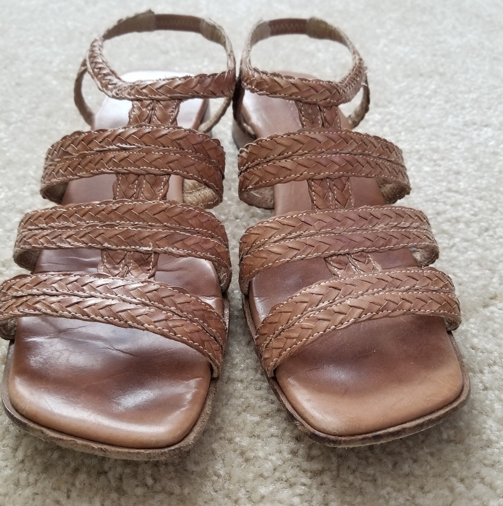 Braided Tan Leather Sandals